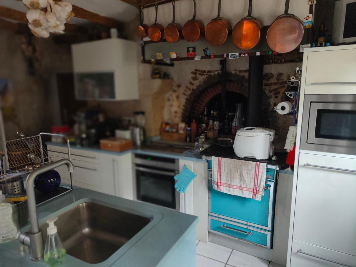モンルイ・シュル・ロワール La Maison Bleue De Husseau Ancienne Ferme Semi-Troglodytique 18E Siecleヴィラ エクステリア 写真
