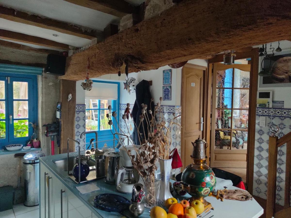 モンルイ・シュル・ロワール La Maison Bleue De Husseau Ancienne Ferme Semi-Troglodytique 18E Siecleヴィラ エクステリア 写真